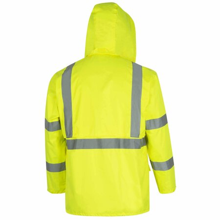 Pioneer Oxford PVC Hi Viz Rain Suit, Green, Large V1080360U-L